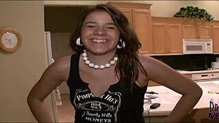 skinny tanned brunette coed sneaks natural tits out for risky public pool skinny dipping