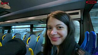 shane cums hard on bus from my handjob blowjob flashing her natural tits - dollscult