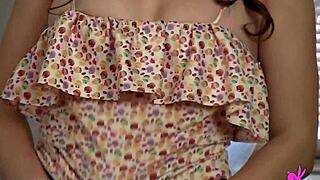 amira fingers pussy on desk until she squirts hard in horny solo