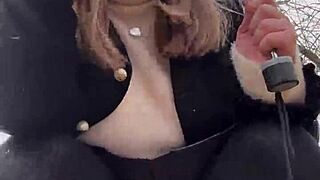 Oops teen flashes curvy pussy pee then spreads wide for public stranger cum