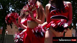 zero tolerance college cheer sluts sweat through orgy fuck after practice