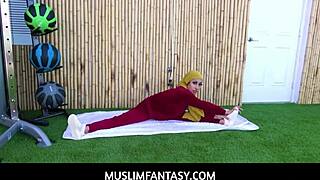 Fitness trainer takes his exotic arab client deep in a sweaty pov pounding session