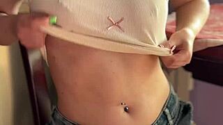 Natural redhead student shows hairy armpits feet socks big ass natural tits