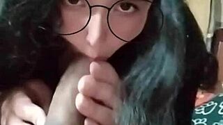 Classmate sucks my throbbing cock till I explode in her juicy mouth