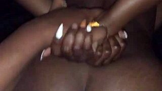 Thick ebony club thot bent over for rough doggystyle pounding