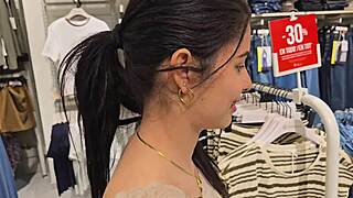 hot bride sneaks bathroom creampie quickie with stranger at mall pov doggystyle