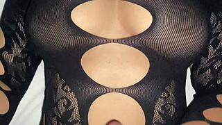 Big tits babe bent over bathroom sink taking monster cock doggystyle creampie!