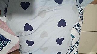 Goddaughter Fingers Juicy Pussy Lips To Squirting Creampie In Bedroom!