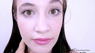 Super Cute Shy Brunette Teen Deepthroats Long Cock In Sexy Casting Interview