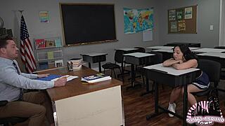 Teacher Punishes Petite Latina's Tight Pussy In Garage Ride