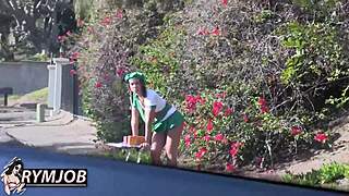 college babe liza rowe rims balls licks ass before rough pussy pounding poolside!