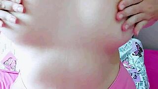 naughty student skips panties under skirt, teases boobs and drips for daddy's cock