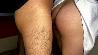 damn, pounding this college girl's ass anal style with her skirt on and no panties 🔥🍑
