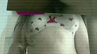 naughty student skips panties under skirt, teases boobs and drips for daddy's cock