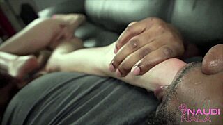 i can't get enough of her oily footjob on my cock and that juicy pussy from this exotic mixed slut with pretty feet