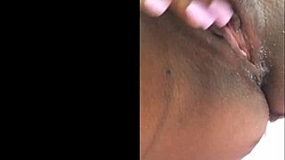 god i'm obsessed fingering my hairy ebony pussy in dorm ripping lingerie for rough solo masturbation