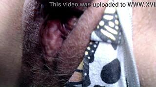 Young latina wife and hubby film close-up homemade pussy play