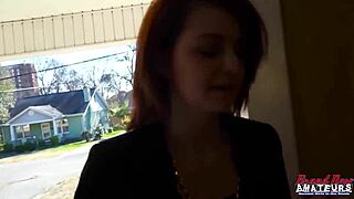 i ravyn petite ginger cutie ride thick dildo to soaking wet climax