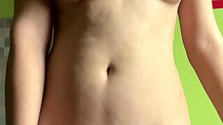 hey cute teen maiskii fingers her smooth pussy with toy