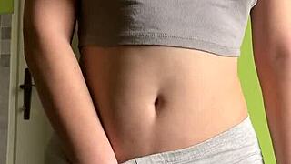 hey cute teen maiskii fingers her smooth pussy with toy