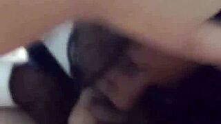Hot Skinny Ebony Slut In Dress Sucks White Cock Balls Deep Interracial Girlfriend Style
