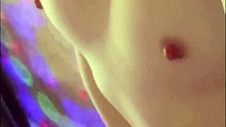petite college roommate dances naked fingering shaved pussy in dorm closeup
