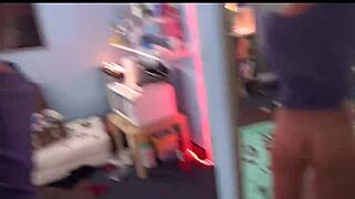 Coed couple films drunk first time in dorm