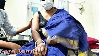 Desi college girl rides teacher's cock cowgirl dirty talk passionate first time bedroom!