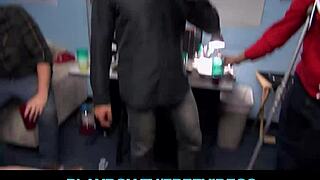 Coed couple films drunk first time in dorm