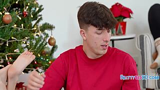 Christmas Turns Creamy as Step Sis Gets Filled in Taboo Threesome