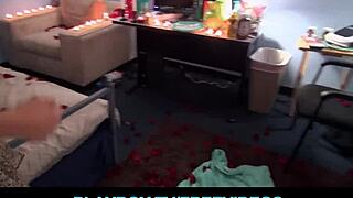 Coed couple films drunk first time in dorm