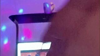 petite college roommate dances naked fingering shaved pussy in dorm closeup