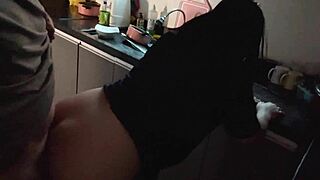 Colombian Latina Babysitter Fucked Hard in Kitchen with Mouth Cumshot