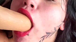 curvy brazilian bbw student masturbates fat pussy with dildo
