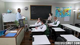 TEEN STUDENT POUNDED HARD IN CLASSROOM BY TEACHER.