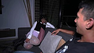 how does petite Cindy Luna gag on monster cock while bent over getting dominated?