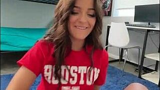 busty freshman sneaks into my dorm for fun