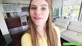hey alice march stepsis sneaks crumbs teasing into swallow cum ride