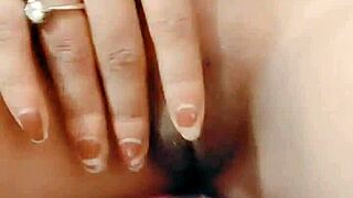 Hot slim indian girl plays with her boobs and pussy