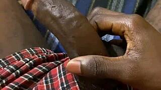 college teen with big black dick jerks off on camera