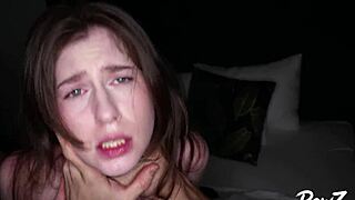 He pounded her petite body until red