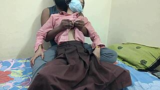 Indian college student fucks boyfriend in dorm room