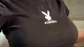 stepmom shows her nipples in the bathroom during massage