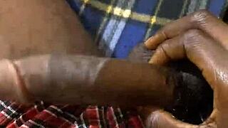 college teen with big black dick jerks off on camera