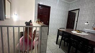 Naughty stepdaughter lets him take off her clothes