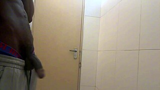 bbc in public washroom close up