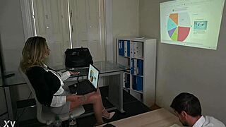 Corporate trainer shalina devine tempts distracted students into dp fuck fest gp3457