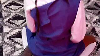 Small student rides pillow hard!
