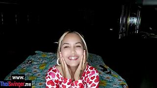 Sexy big ass asian teen masturbates then fucks her tight pussy