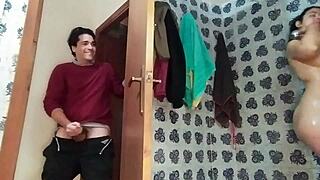 Stepsis wants bathroom sex bent over in shower
